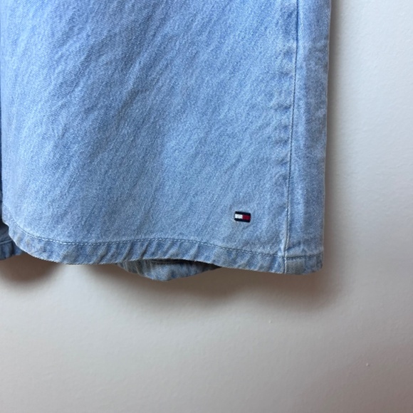 Tommy Hilfiger Denim Maxi Dress Belted Button Down Size 10 Light Wash Sleeveless - Picture 8 of 10